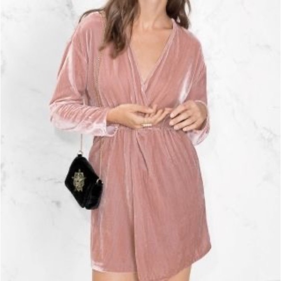 & OTHER STORES Crushed Velvet Mini Dress In Pink - Picture 2 of 5